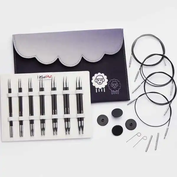 KnitPro Karbonz Austauschbare Rundstricknadel Set Deluxe