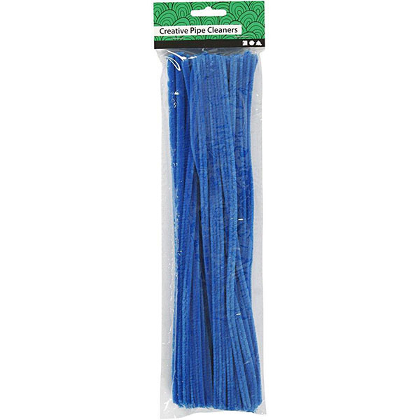 Chenille, 6mm, 30cm, 50stk Mørk blå