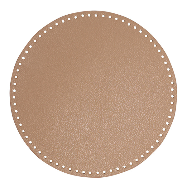 Go Handmade Taschen-/Korb-Boden, PU-Leder, Rund, 30 cm 22404 Aprikose