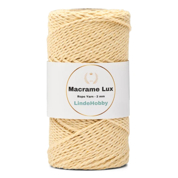 LindeHobby Macrame Lux, Rope Yarn, 2 mm 08 Hellgelb