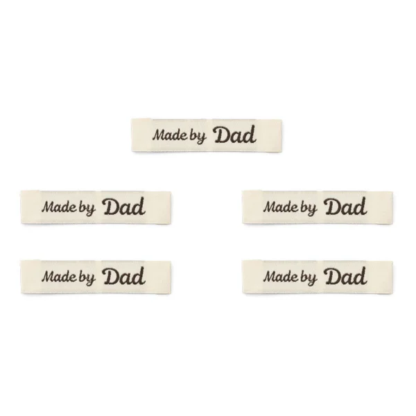 LindeHobby Made By Etikett (7 cm x 1 cm), Natur, 5 Stück Made by Dad