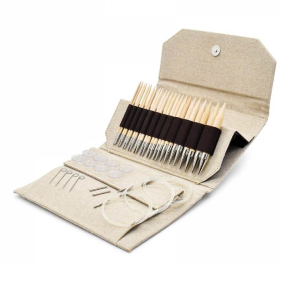 LYKKE Austauschbare Rundstricknadelset Naturale, Beige, 13 cm