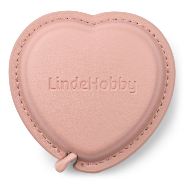 LindeHobby Ausziehbares Maßband, PU-Leder, Herz, 150 cm Rosa