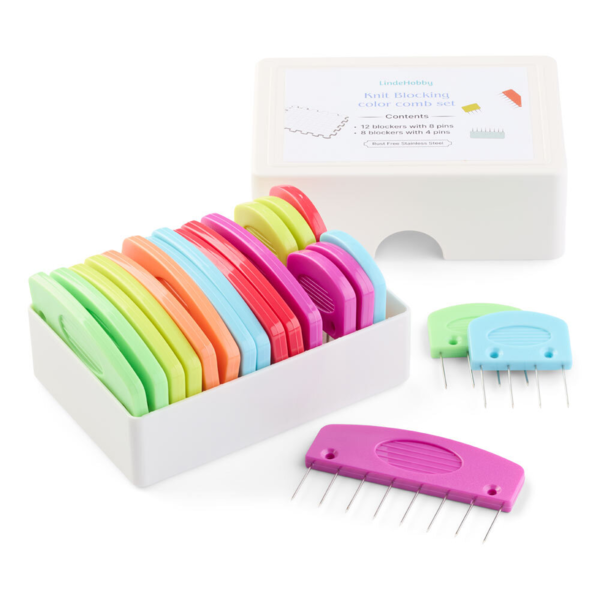 LindeHobby Strick Blocking Kamm-Set, Regenbogen