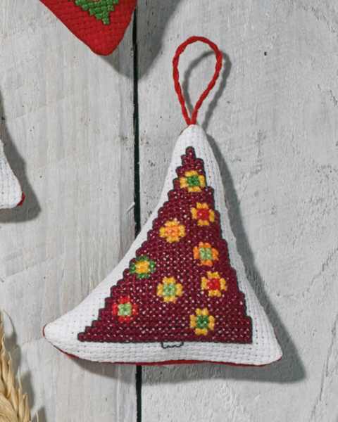 Stickset Bordeaux Weihnachtsbaum 7 x 8 cm