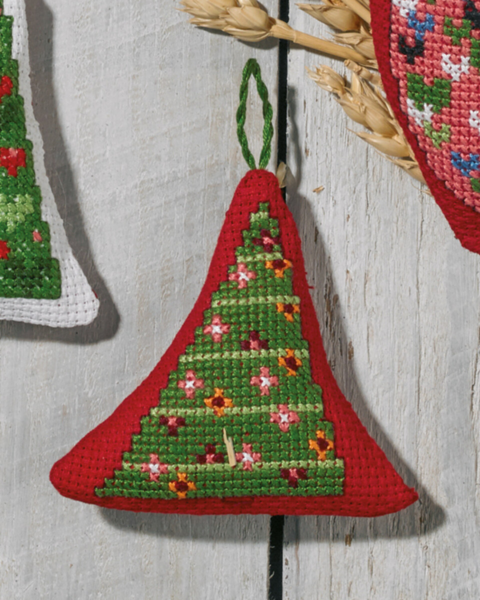 Stickset Girlande Baum Rot 7 x 8 cm