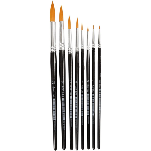 Gold Line Pinsel, Rund 1–8 mm, 8 Stk.