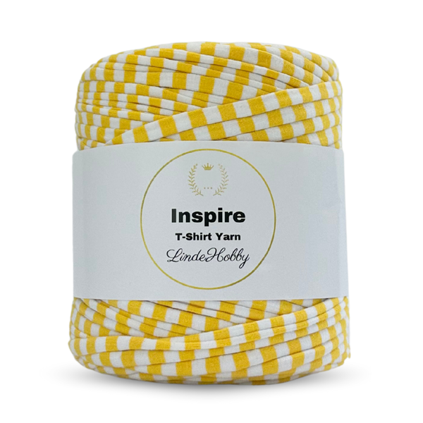 LindeHobby Inspire Print 50 Rohweiß mit breiten dunkelbraunen Streifen