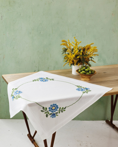 Stickset Blumen in Kreuzstich 80 x 80 cm