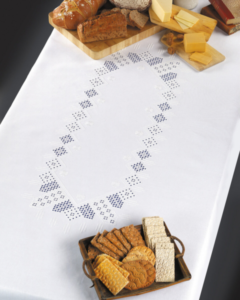 Stickset Weiß auf Weiß 140 x 215 cm