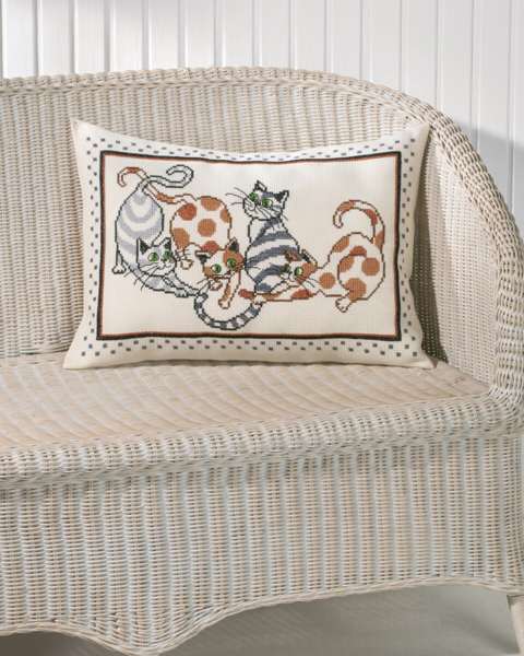 Stickset Katzenkissen 58 x 40 cm