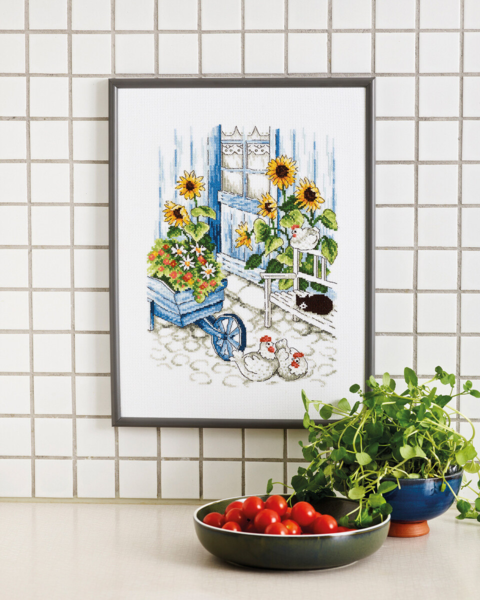 Stickset Hühner im Hof R 5701 30 x 40 cm