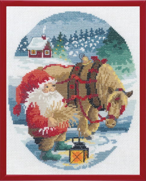 Stickset Weihnachtswichtel & Pferd R5798 20 x 25 cm