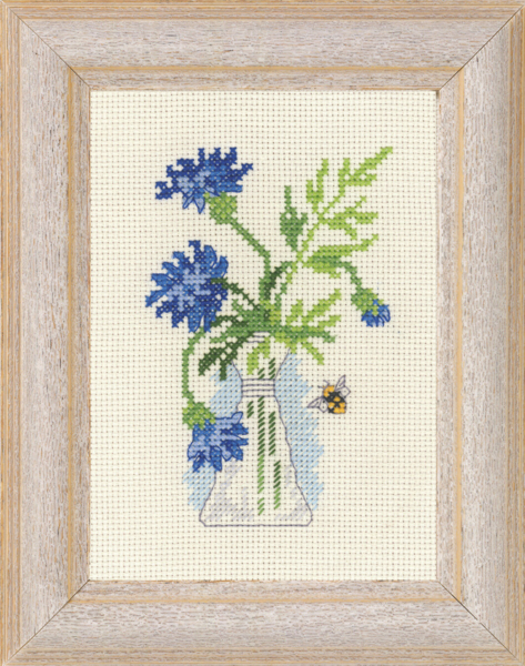 Stickerei-Set Blaue Wildblume R 5406 13 x 18 cm