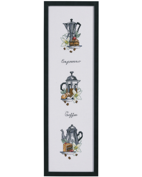 Stickpackung Drei Kaffeekannen 15 x 55 cm