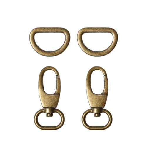 Go Handmade Karabinerhaken mit D-Ring 35 mm (2 Stück) Bronze