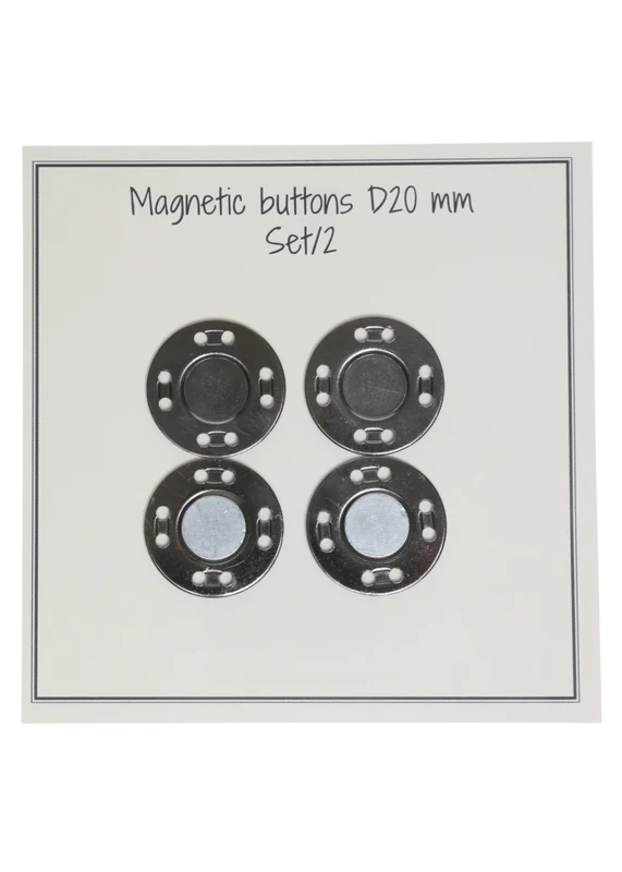 Go Handmade Magnetknöpfe 20 mm (2 Stück): Grau