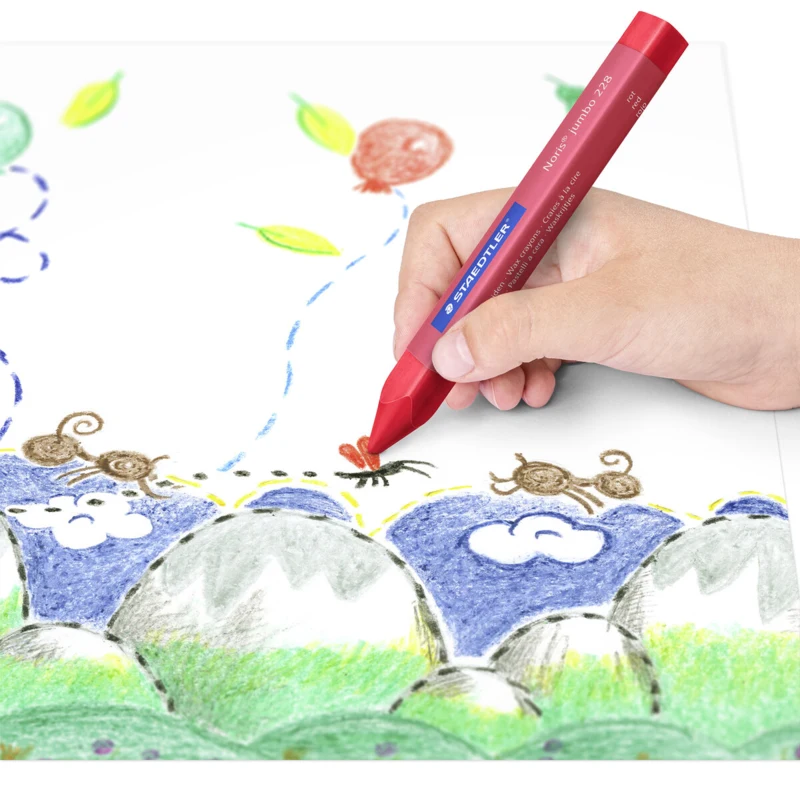 STAEDTLER Noris Club Jumbo 229 Wachsmalkreiden, 12 Stück – Anwendung