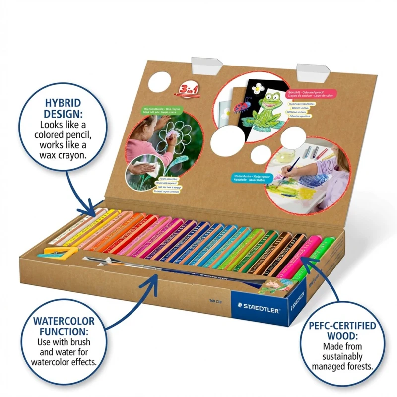 STAEDTLER Buddy 3-in-1 Farbstifte, 18 Stück – Main