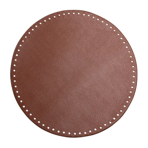 Go Handmade Taschen-/Korb-Boden, PU-Leder, Rund, 30 cm 22571 Braun