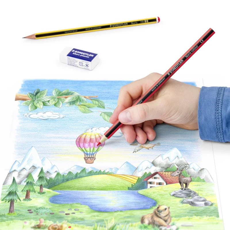 STAEDTLER Noris Club Bleistifte + Bleistift & Radiergummi, 12 + 2 St – Anwendung