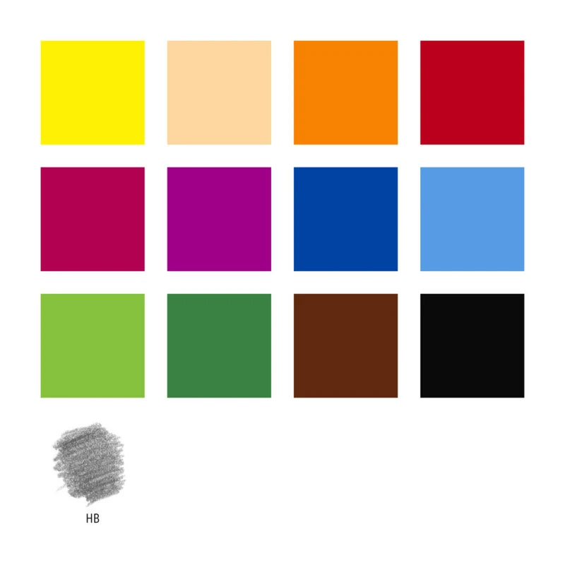 STAEDTLER Noris Club Bleistifte + Bleistift & Radiergummi, 12 + 2 St – Colours