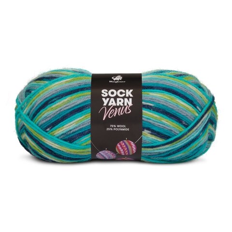 Mayflower Sock Yarn Universe Venus 05 Türkisgrau/Hellblau/Türkis/Limette/Marineblau