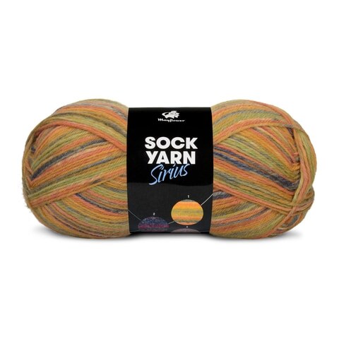 Mayflower Sock Yarn Universe Sirius 01 Grün/Dunkelgrün/Curry/Rost