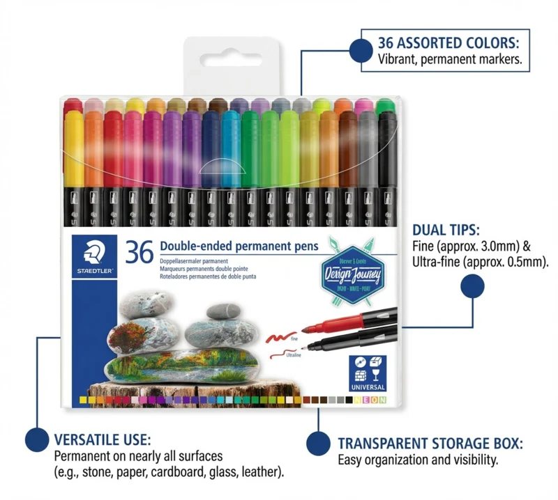 STAEDTLER Doppelfasermaler Permanent, 36 Stck – TB36