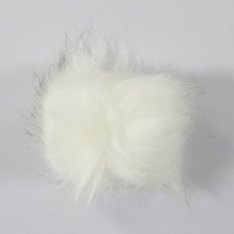 Pompon Acryl, 12 cm Weiß