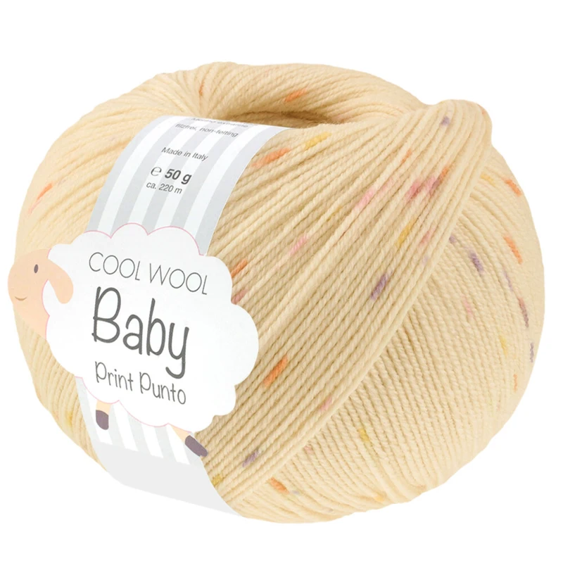 Lana Grossa Cool Wool Baby 375 Blassgelb/Gelb/Orange/Lila/Rosa