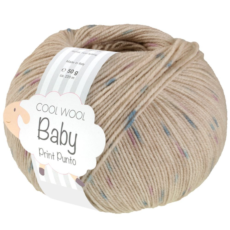 Lana Grossa Cool Wool Baby 371 Hellbeige/Türkis/Lila