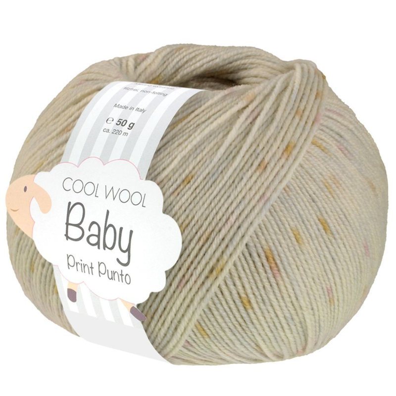 Lana Grossa Cool Wool Baby 373 Perlbeige/Gelb/Hellblau/Flieder