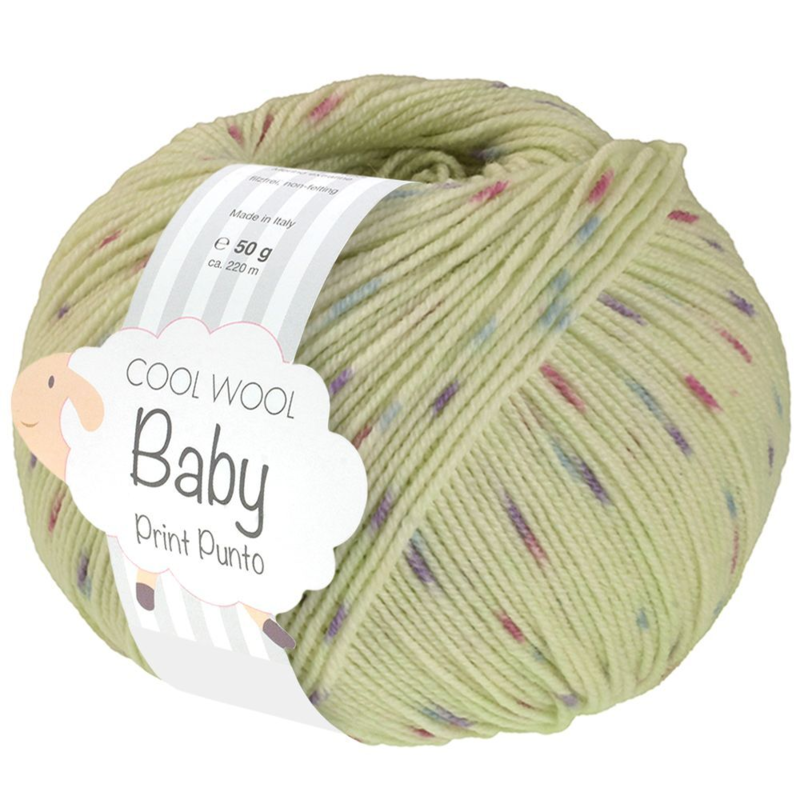 Lana Grossa Cool Wool Baby 372 Weißgrün/Hellblau/Orchidee/Violett