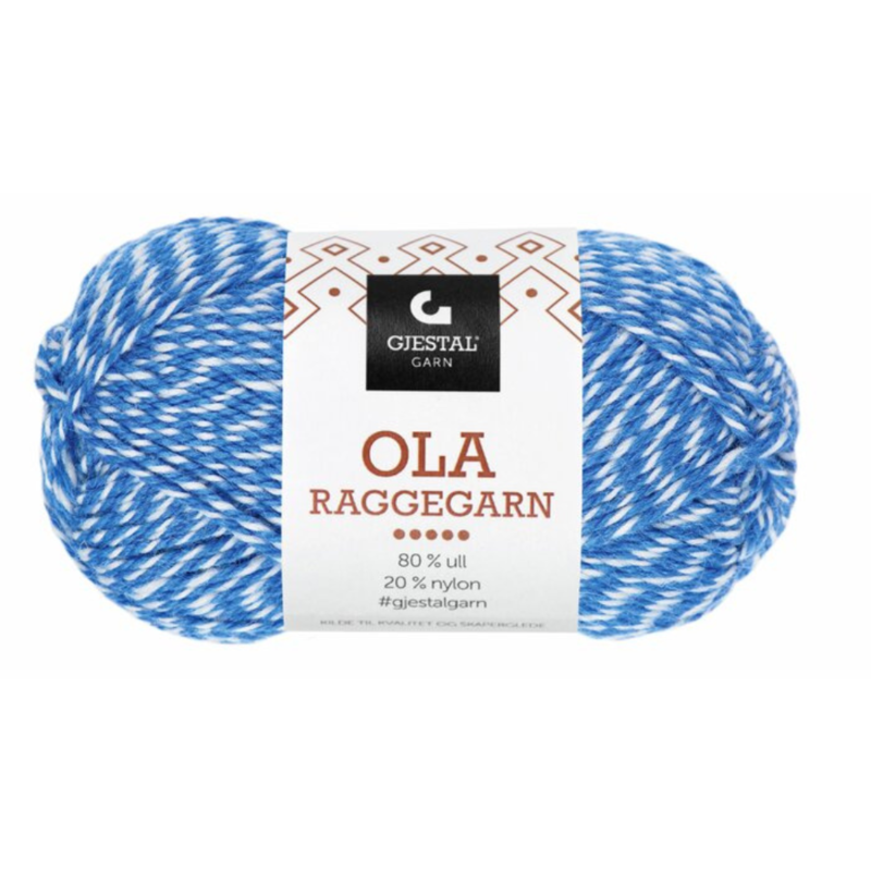 Gjestal Ola Raggegarn 708 Blau/natur gemillt