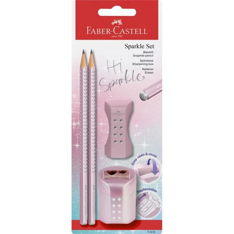 Faber-Castell, Sparkle Bleistiftset, sortierte Farben Rose metallic