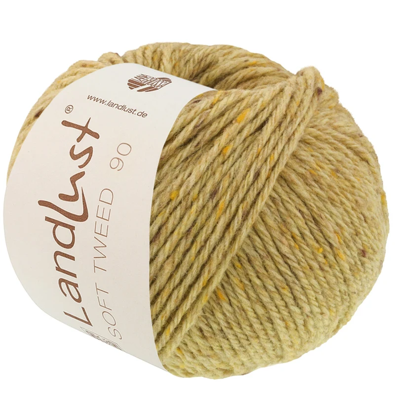 Lana Grossa Landlust Soft Tweed 90 34 Grünbeige meliert