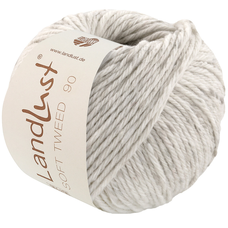 Lana Grossa Landlust Soft Tweed 90 25 Silbergrau meliert