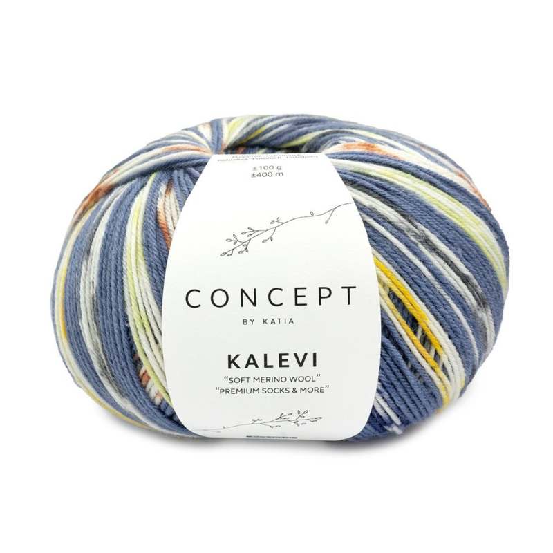 Katia Concept Kalevi Socks 202 Blau-Grün-Ockergelb