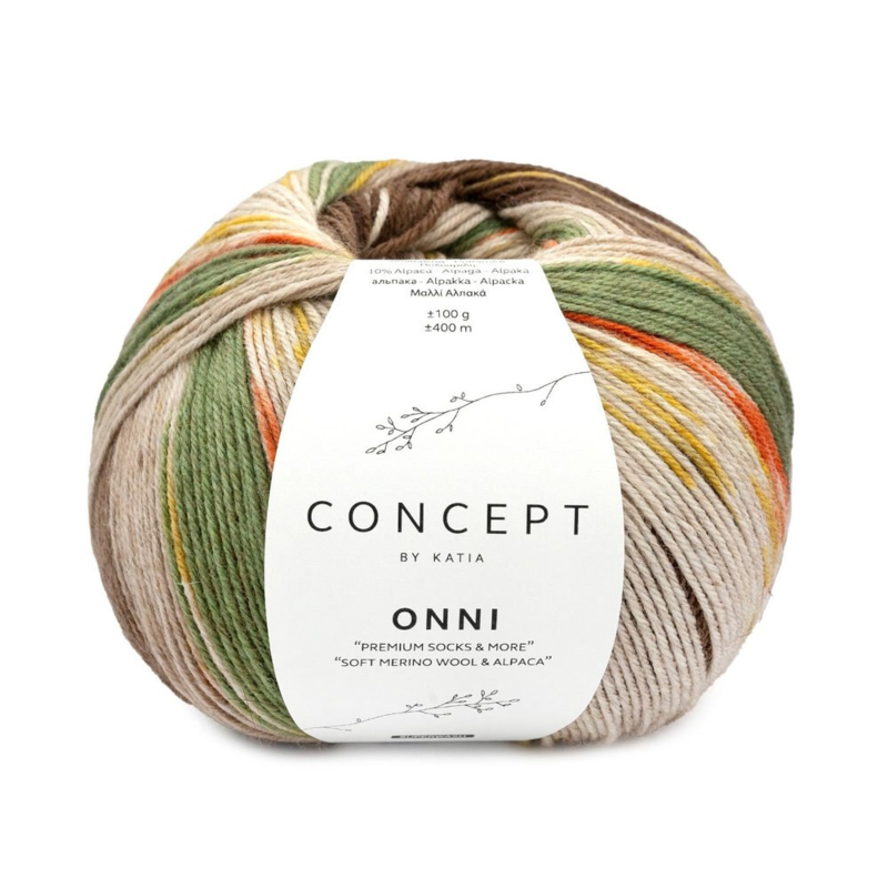 Katia Concept Onni Socks 400 Braun-Rostrot-Ockergelb