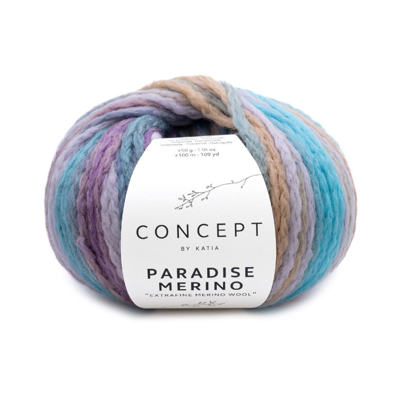 Katia Concept Paradise Merino 503 Lila-Perlbrombeer-Blau-Beige