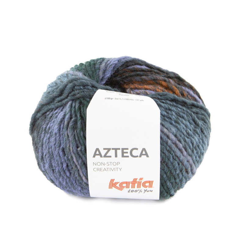 Katia Azteca 85 Blaugrün-khaki-orange