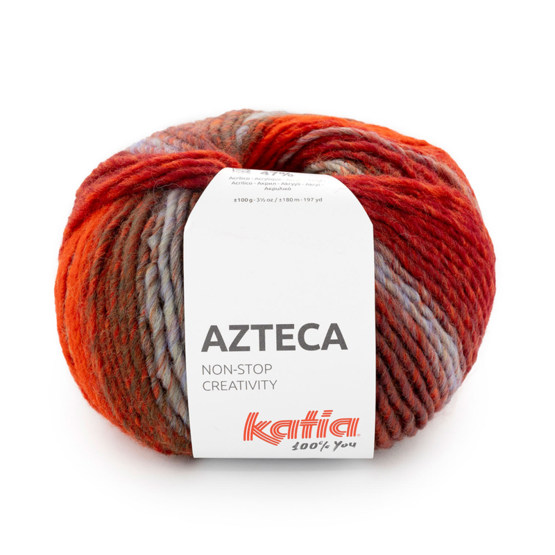 Katia Azteca 97 Rot-orange-khaki