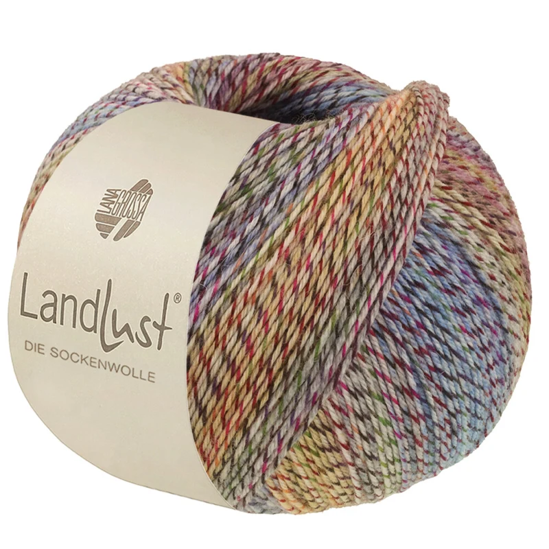 Lana Grossa Landlust Die Sockenwolle 220 Grün/Dunkelrot/Blau/Gelb/Hellblau/Pflaume/Orange
