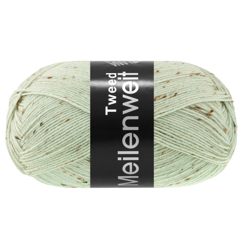 Lana Grossa Meilenweit 100 Tweed 182 Weißgrün