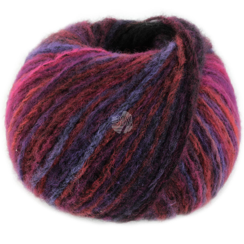 Lana Grossa Picasso 07 Weinrot/Fuchsia/Blauviolett/Dunkellila/Schwarzrot/Himbeere