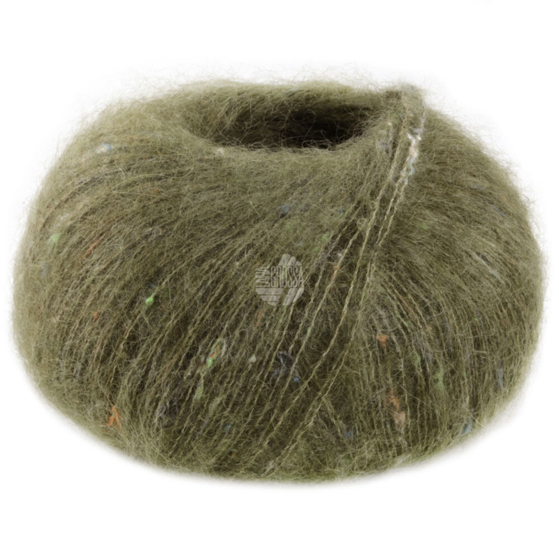 Lana Grossa Natural Superkid Tweed 616 Olivgrün