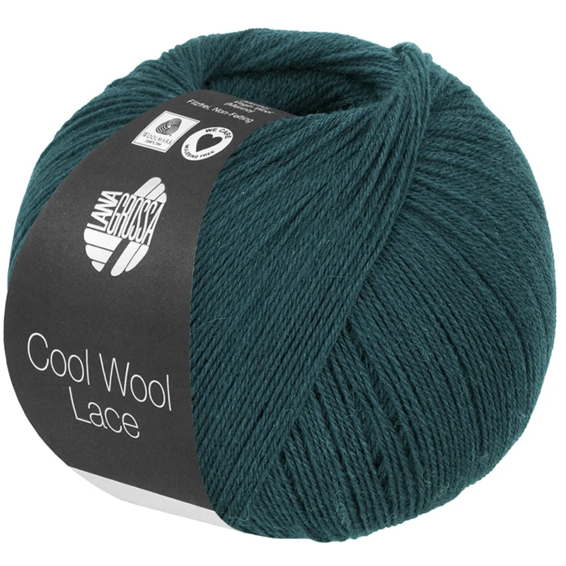 Lana Grossa Cool Wool Lace 69 Dunkelpetrol