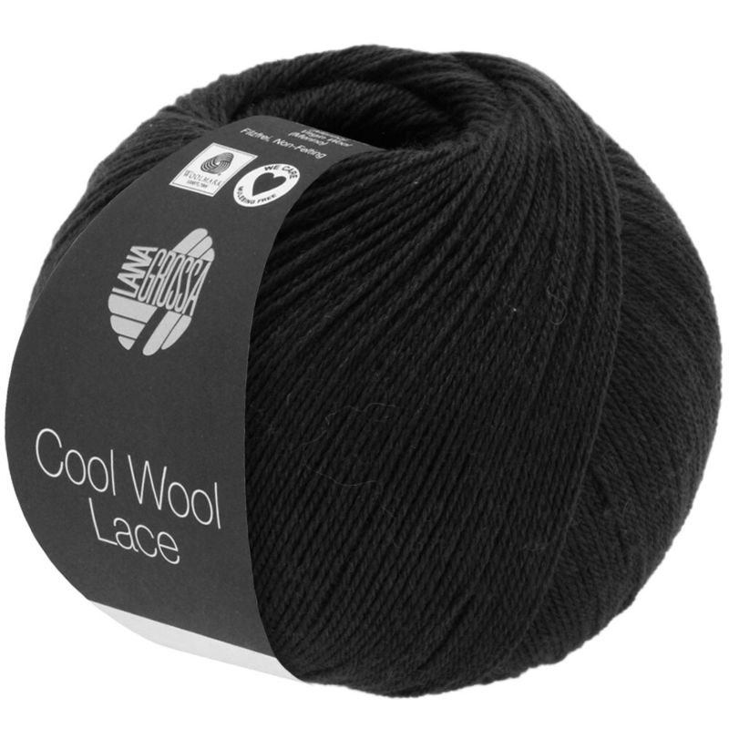 Lana Grossa Cool Wool Lace 24 Schwarz