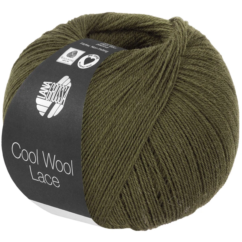 Lana Grossa Cool Wool Lace 70 Grünbraun